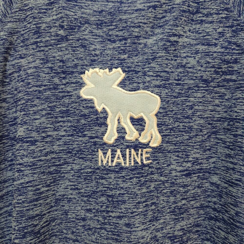 Maine Logo Full Zip Sweatshirt Newengland Autumn Fall Vibes Blue Women's Medium - Picture 4 of 10